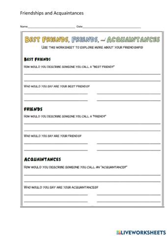 Friendships and Acquaintance