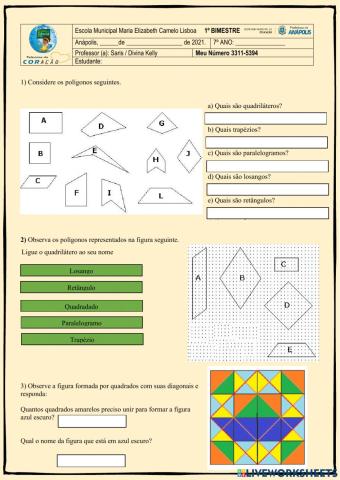 Classificação de quadriláteros