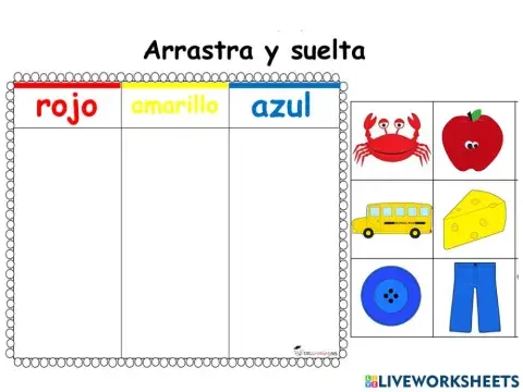 Arrastar y soltar: colores primarios