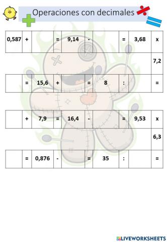 Operaciones con decimales