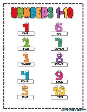 Numbers 1 to 10