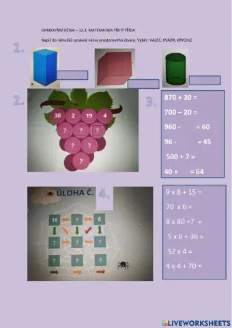 Matematika třetí třída