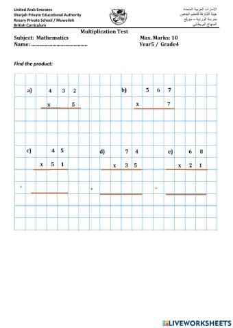 Long Multiplication 