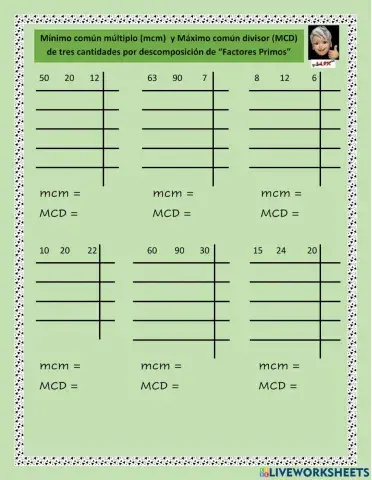 Mínimo común múltiplo y Máximo común divisor