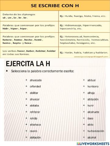 Uso de la h