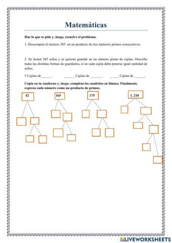 Descomposición en factores primos.