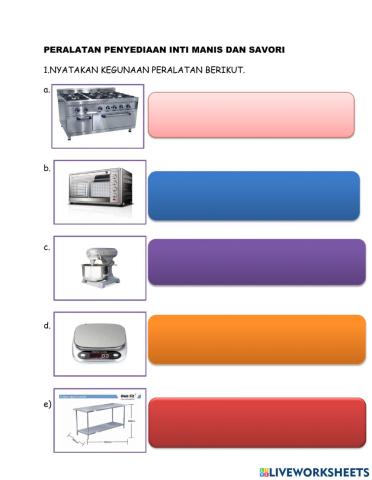 PERALATAN MEMBUAT INTI MANIS DAN SAVORI oleh Cikgu Ma