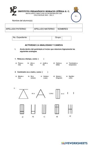Actividad 2.4 analogías y caneva