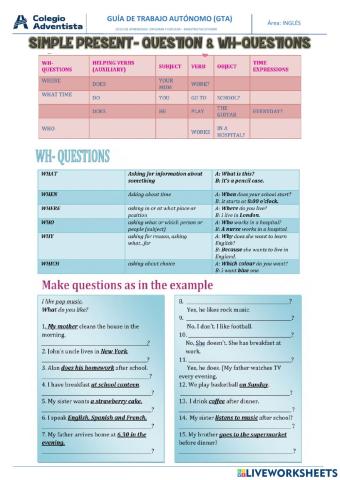 Wh - questions & simple present