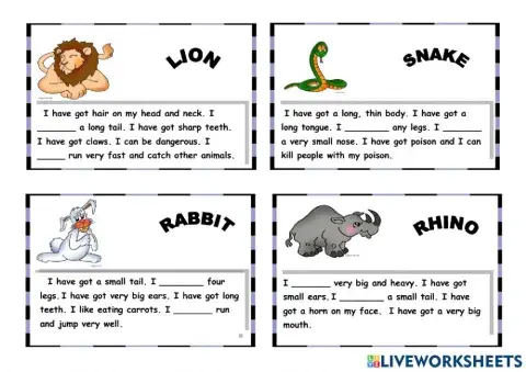Level 2 Animal Booklet