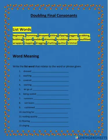 Doubling Final Consonants
