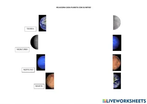 Relaciona los planetas