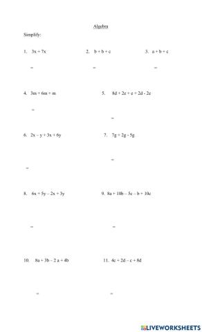 Simplifying expressions