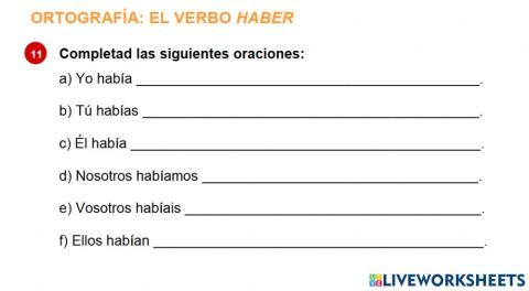 Castella verbo haber