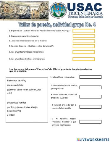 Taller de poesías de Gabriela Mistral