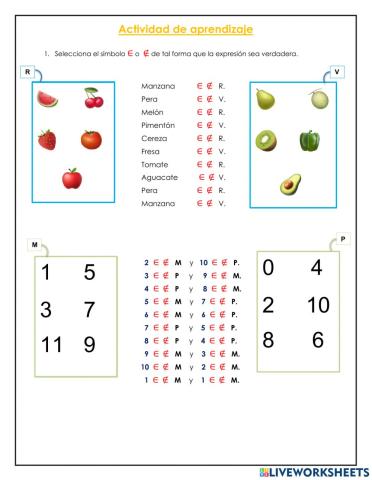 Pertenencia de conjuntos