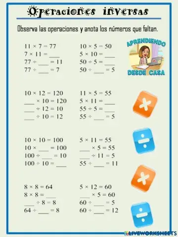 Operaciones inversas