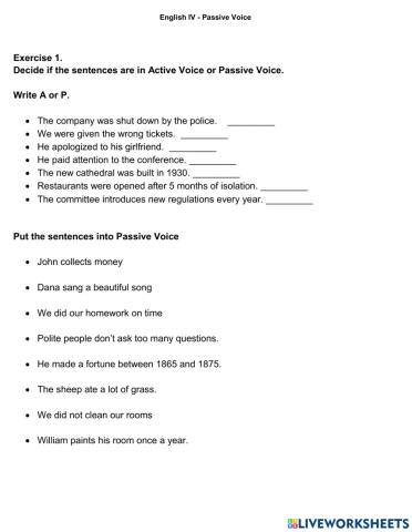 Passive Voice: Present Simple and Past Simple
