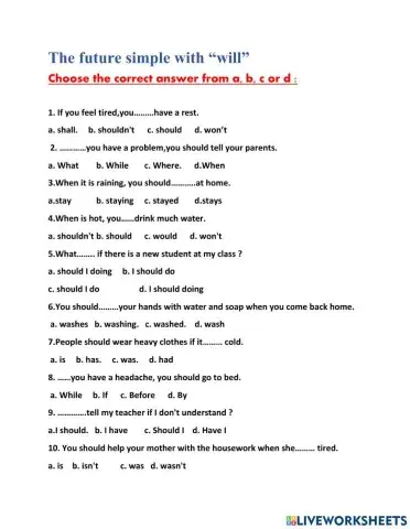If-When(present simple, should+inf