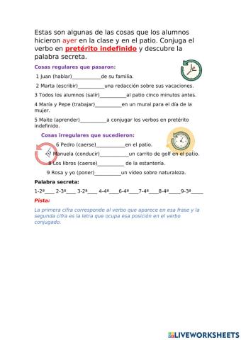 Pretérito Indefinido