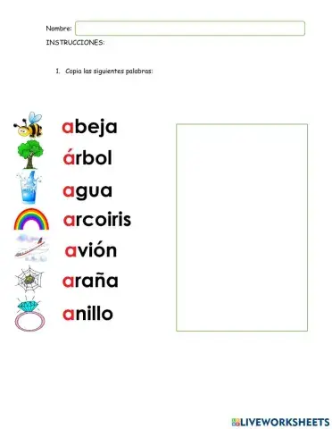 El teclado palabras básicas