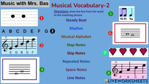 Musical Vocabulary-2 (Draw the line)