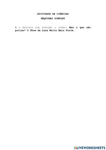 Ciências - máquinas simples