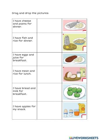 I have food for breakfast