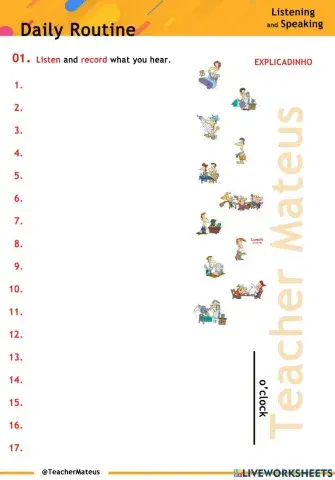 PRESENT SIMPLE - Daily Routine Verbs - Speaking and Listening