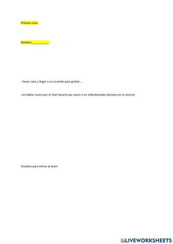 Estudiantes para entrar al team de kira