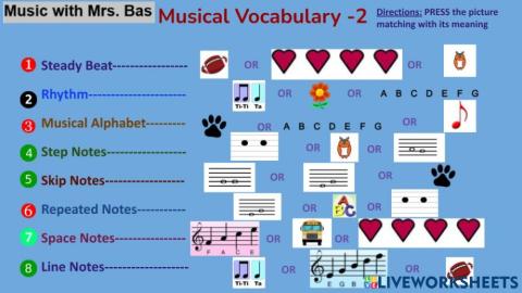 Musical Vocabulary -2 (Press the answer)