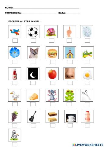 Atividade Letra Inicial 1