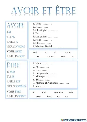 Avoir et être