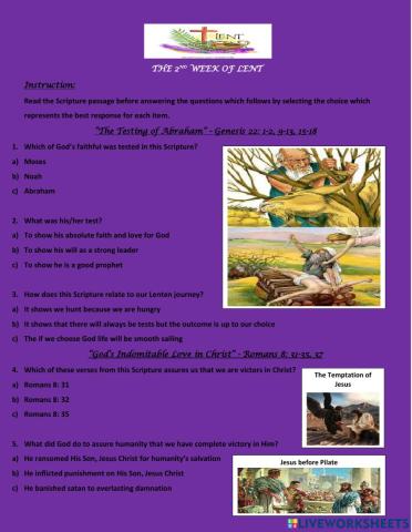 The 2nd week of lent