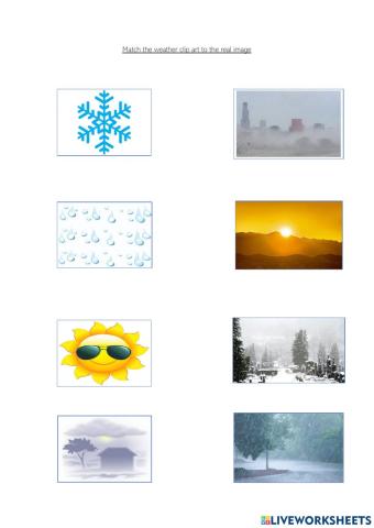 Match the weather clip art to the real image