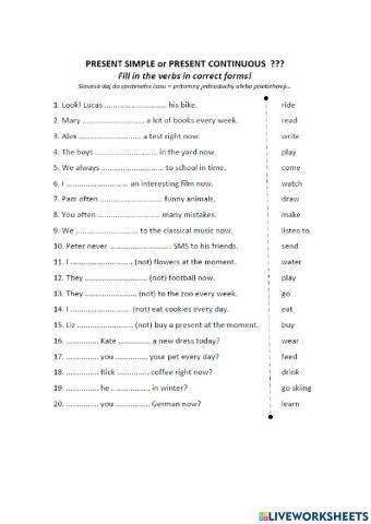 Present Simple vs Present Continuous