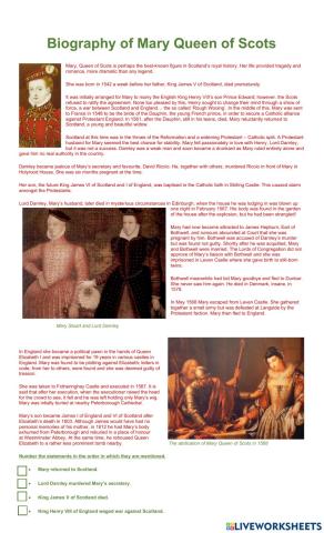 Biography of Mary Queen of Scots