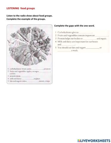 Listening food groups