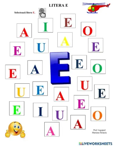 Litera E - identificare