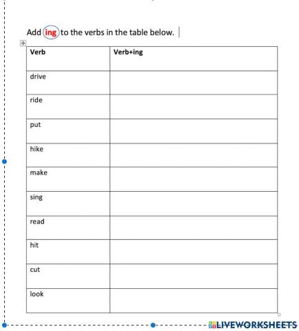Verb+ing