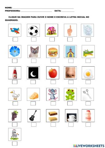 Letra Inicial 2- Alfabeto (Imagem e som)