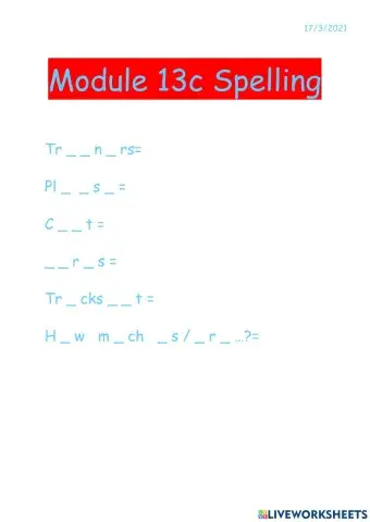 Module 13c spelling