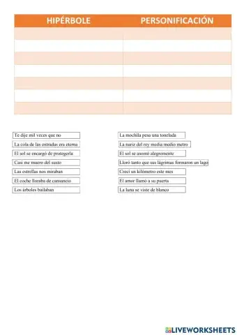 Hipérbole y personificación