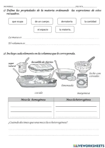 Evaluación de la unidad 4 de naturales