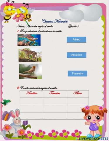 Animales según el medio