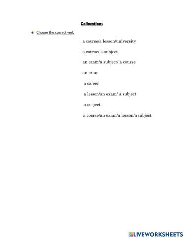 Collocations about Education