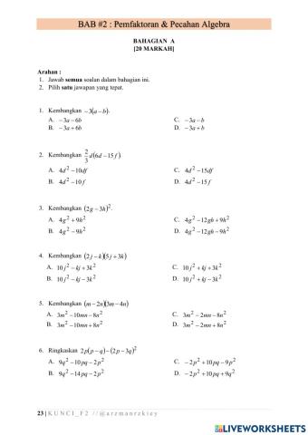 Latih Tubi Bab 2 Bahagian A