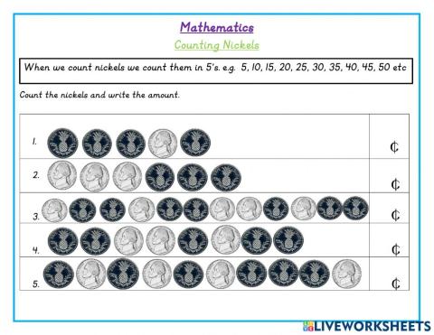 Counting Nickels HW
