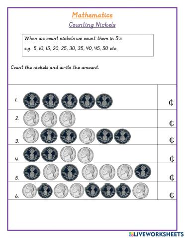 Counting Nickels Inclass