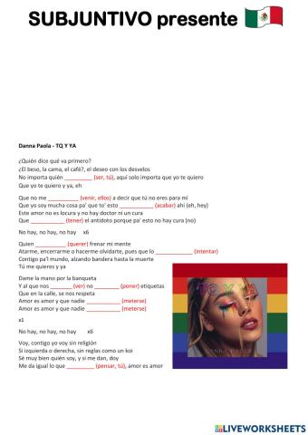 Subjuntivo presente TQ Y YA Danna Paola